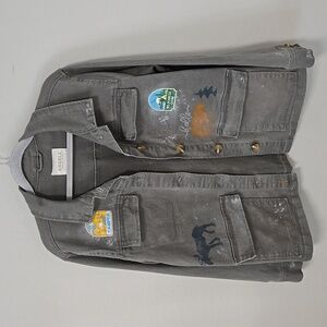 Upcycled Nature Patches & Paint Detailed Jacket